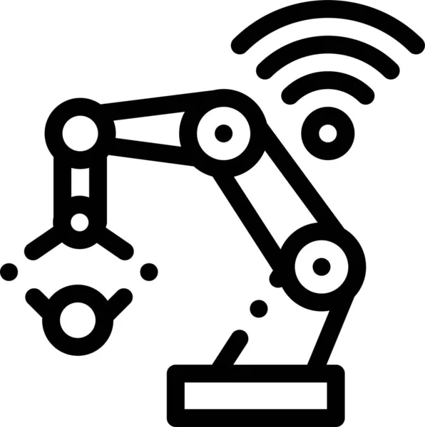 Διαδίκτυο Ρομπότ Έξυπνο Εικονίδιο Στυλ Περίγραμμα — Διανυσματικό Αρχείο