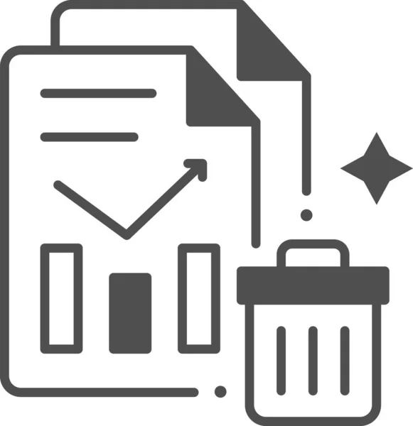 Onnodige Data Rapport Bestand Pictogram Semisolid Stijl — Stockvector