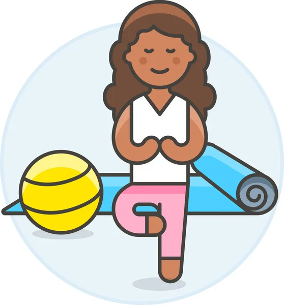 Mat Vriksasana Balance Icon Sport Category — 스톡 벡터