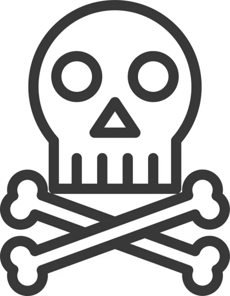 Bone Danger Death Icon Outline Style — Stock Vector