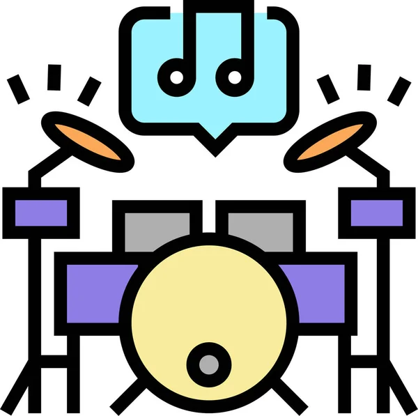 Play Musical Instrument Icon Filledoutline Style — 스톡 벡터