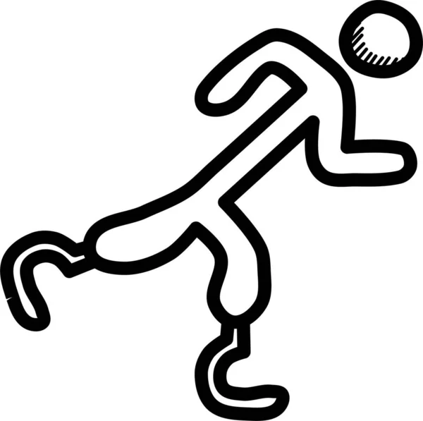 Паралимпийская Икона Легкой Атлетики Очертаниям — стоковый вектор