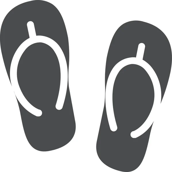 Sandales Chaussures Plage Icône Dans Style Solide — Image vectorielle
