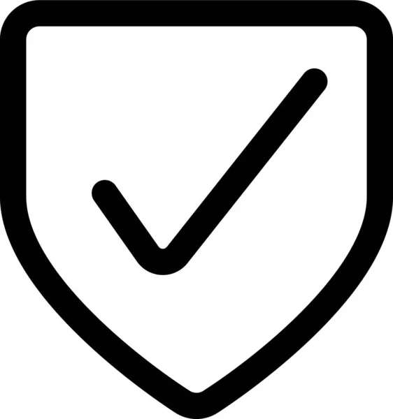 Check Escudo Icono Marca Verificación Estilo Esquema — Vector de stock