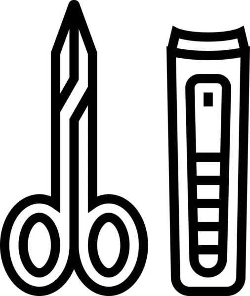 Lineares Pinzetten Schere Symbol — Stockvektor