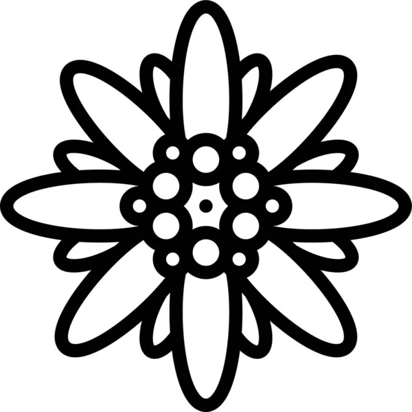Austria Bavaria Edelweiss Icono Estilo Esquema — Vector de stock