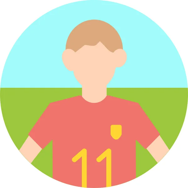 Jersey Oyuncusu Futbol Simgesi Düz Stil — Stok Vektör