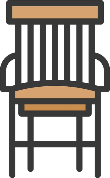 Fauteuil Banc Icône Chaise Dans Style Filledoutline — Image vectorielle