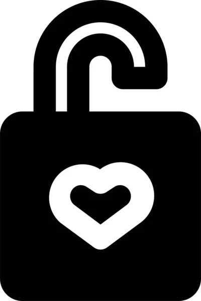 Heart Love Open Icon Soliden Stil — Stockvektor