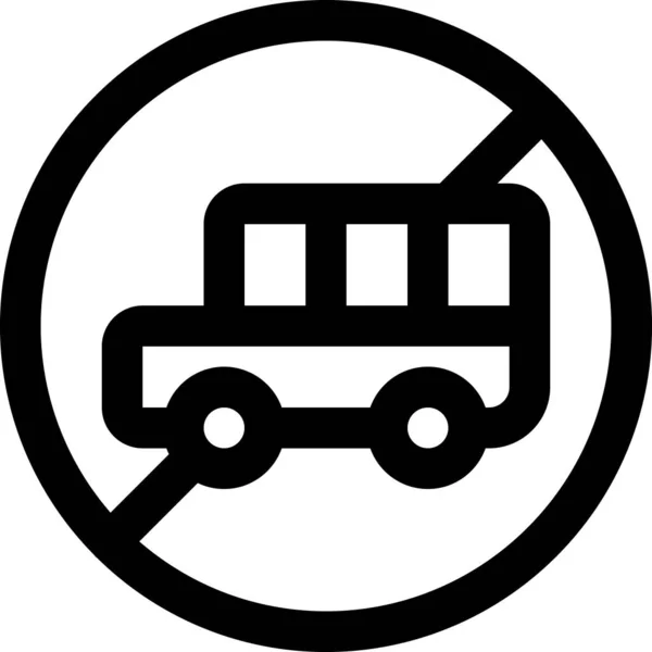 Straßenschild Kein Symbol Umrissstil — Stockvektor