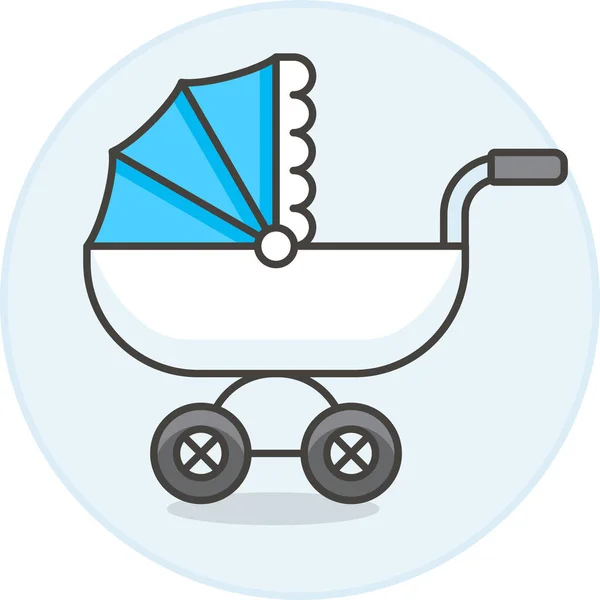 Ikona Rodziny Wózków Dziecięcych Kategorii Dom Rodzinny — Wektor stockowy