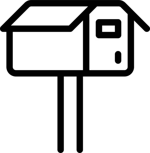 Casa Correo Electrónico Icono Buzón Estilo Esquema — Vector de stock