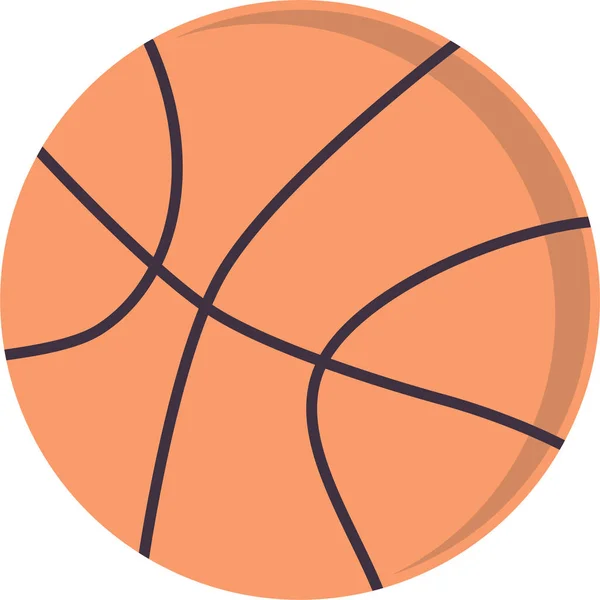 フラットスタイルのボールバスケットボールダンクアイコン — ストックベクタ