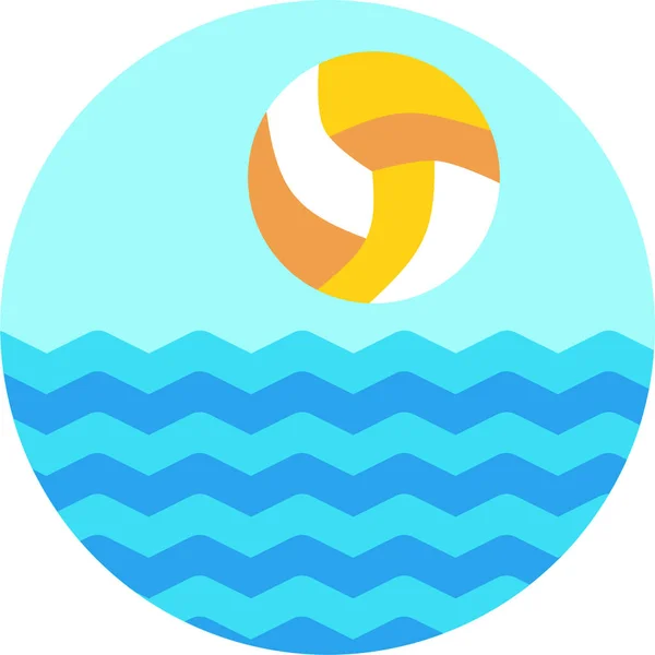 Beach Olympics Volleyball Icon Flat Style — 스톡 벡터