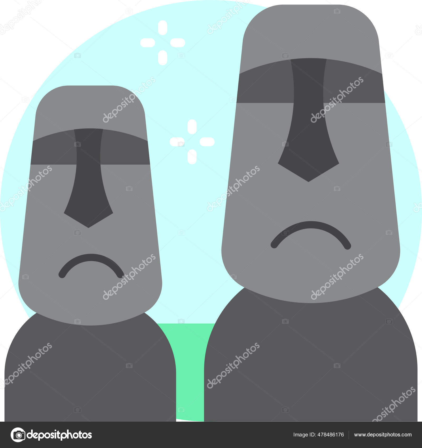 Moyai Emoji Moai Emoji Easter Island Black | Art Print