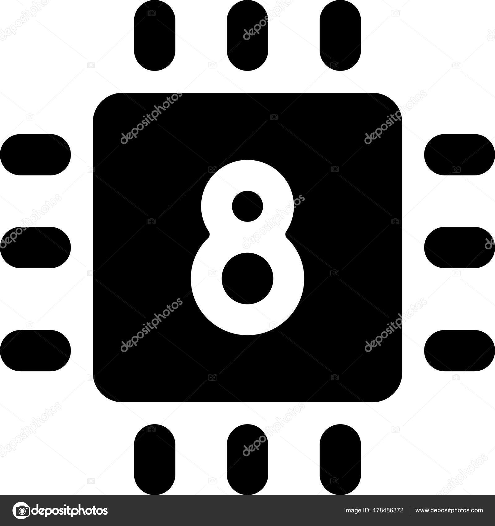 Иконка Ядра Компьютера Твердом Стиле Векторное Изображение.