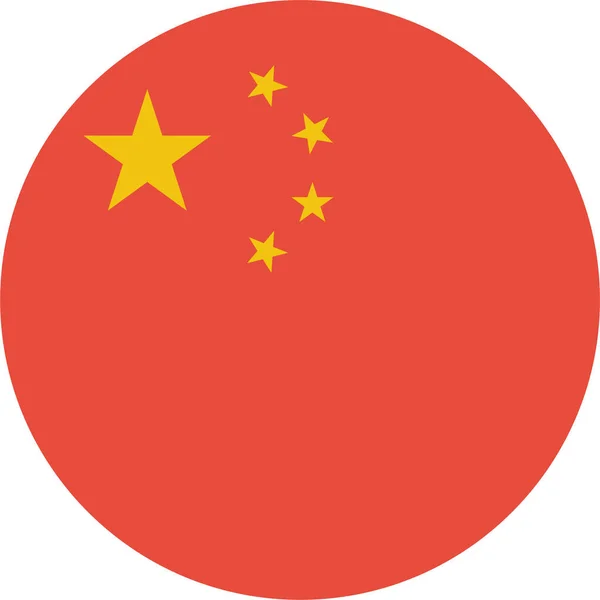 Chine Icône Drapeau Chinois Dans Style Plat — Image vectorielle