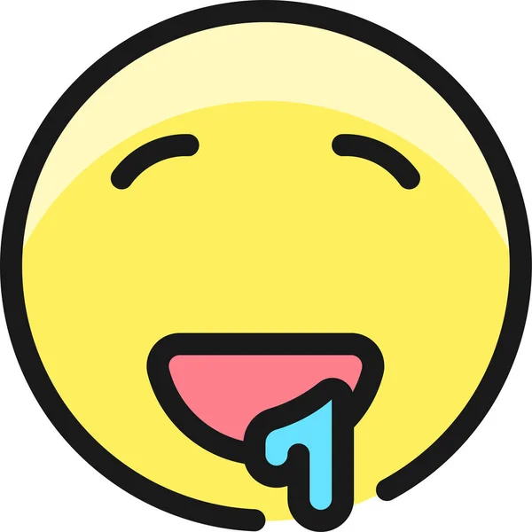 Smiley Drool Filedoutline Icoon Filedoutline Stijl — Stockvector