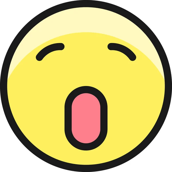 Χαμογελαστό Χασμουρητό Γεμισμένο Εικονίδιο Περίγραμμα Στυλ Γεμισμένο Περίγραμμα — Διανυσματικό Αρχείο