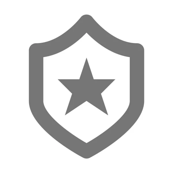 Shield Security Star Icon Outline Style — Stock Vector