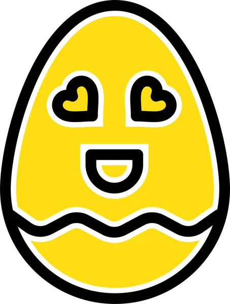 Пасхальное Яйцо Счастливая Икона Стиле Filledoutline — стоковый вектор