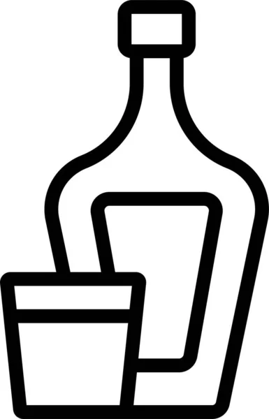 Ikona Koniaku Butelki Alkoholu Kategorii Napoje Spożywcze — Wektor stockowy