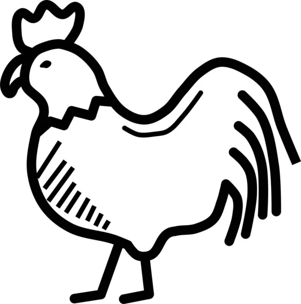 Ave Pollo Granja Icono Estilo Dibujado Mano — Archivo Imágenes Vectoriales