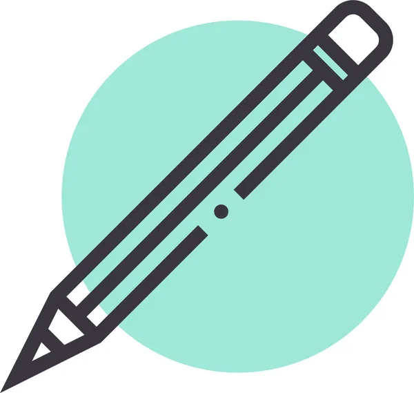 Draw Education Pencil Icon Filledoutline Style — 스톡 벡터