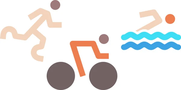 Athletics Cycling Olympics Icon Solid Style — Stock Vector