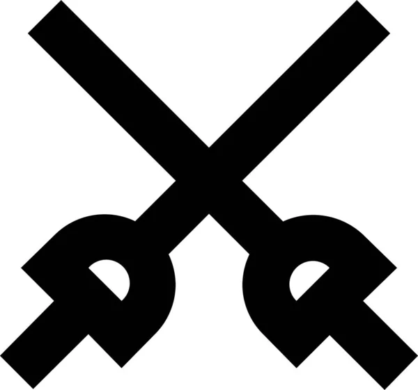 Иконка Боевого Фехтования Стиле Набросков — стоковый вектор