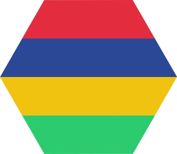 Kraj Bandera Mauritius Ikona Płaskim Stylu — Wektor stockowy