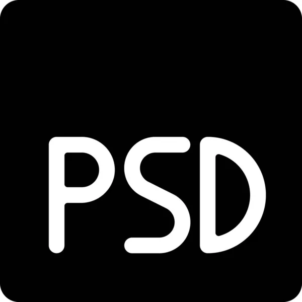 Dokumentovat Ikonu Souborů Psd Pevném Stylu — Stockový vektor