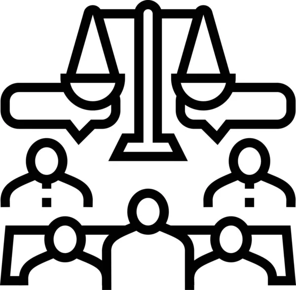 Ikona Słownika Prawa Arbitrażowego Zarysie — Wektor stockowy