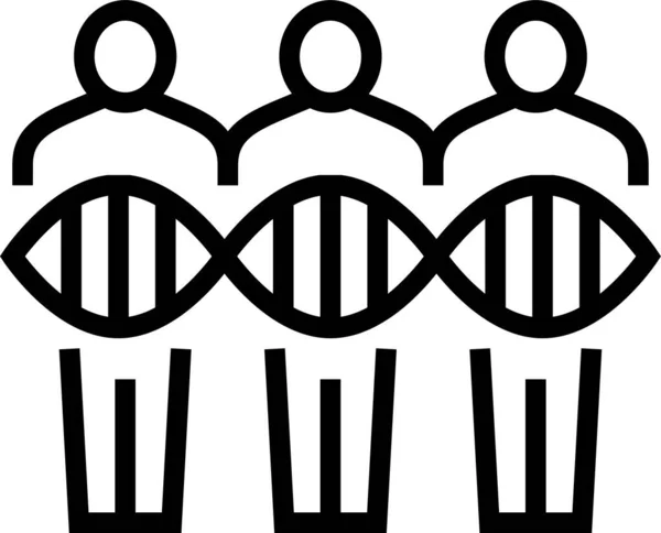 Люди Значок Генетичної Інженерії Контурному Стилі — стоковий вектор