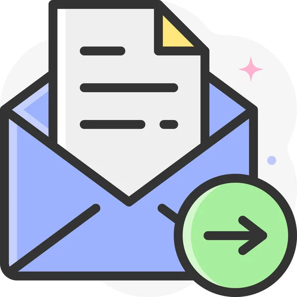 Enviar Ícone Plano Mail — Vetor de Stock