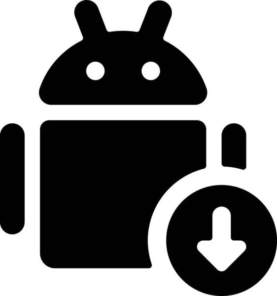 Ícone Seta Para Download Android Estilo Sólido —  Vetores de Stock