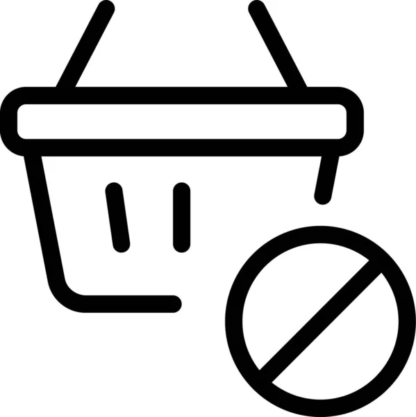 Basket Denied Deny Icon Outline Style — Stock Vector