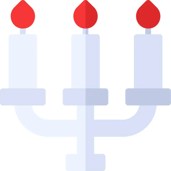 Candelabro Icono Titular Llama Estilo Plano — Vector de stock