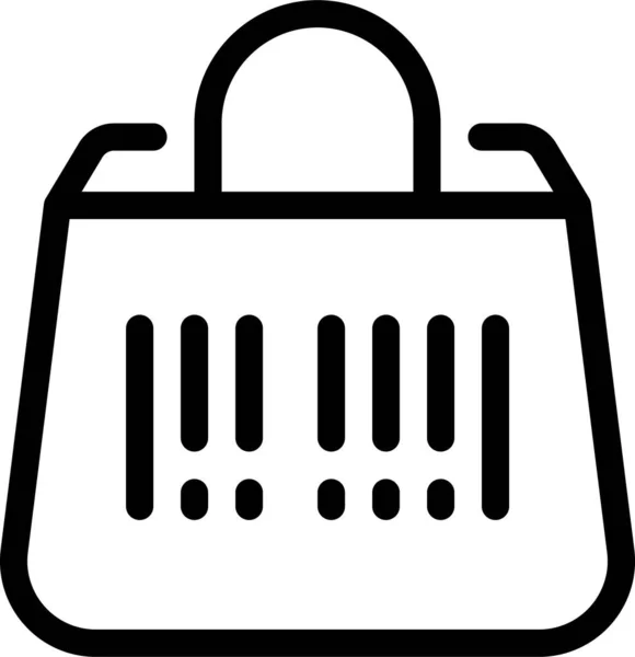 Bag Barcode Purse Icon Outline Style — Stock Vector