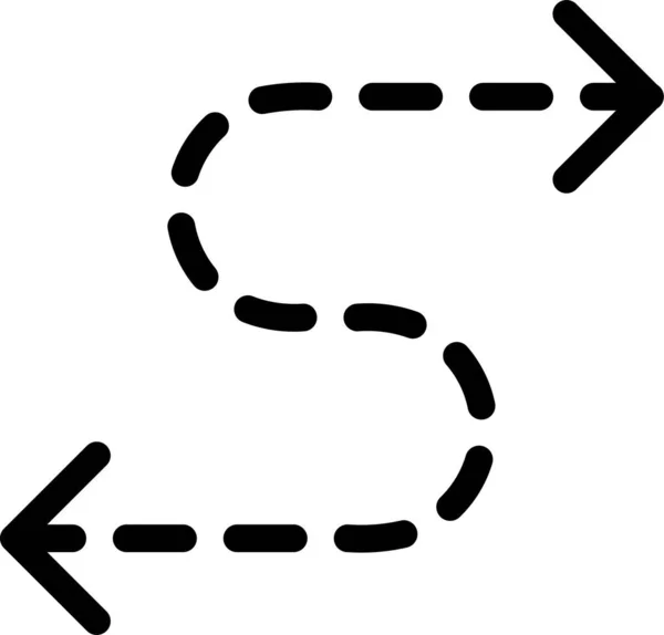 Flèche Les Deux Icône Diagramme Dans Style Contour — Image vectorielle