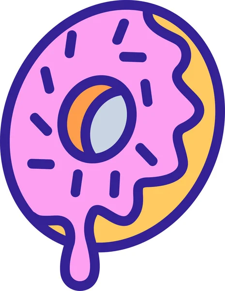 Значок Пончика Карамелью Завтрак Категории Пищевых Напитков — стоковый вектор