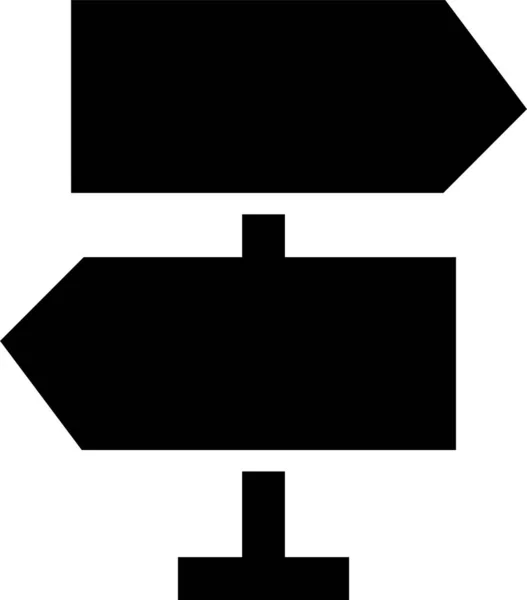 Flèche Direction Carte Icône Dans Style Solide — Image vectorielle