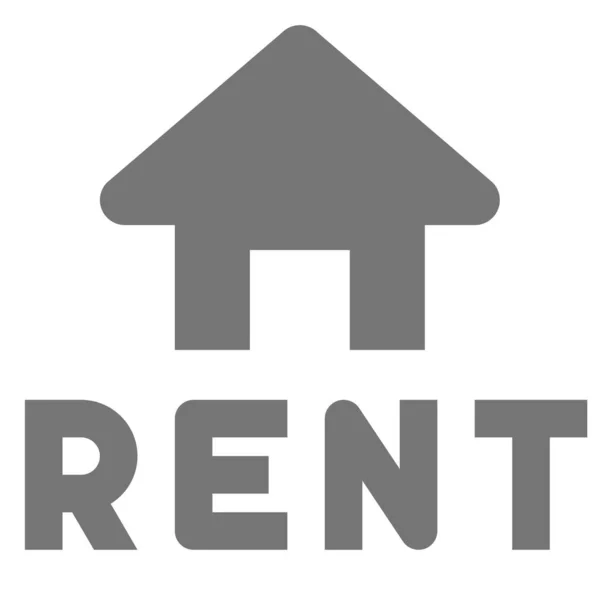 Rent Home House Icon Solid Style — Stock Vector