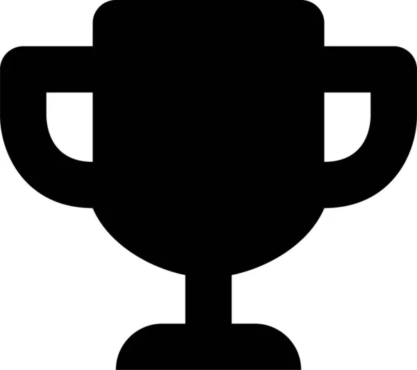 Trophy Solid Glyph Icon Solid Style — 스톡 벡터