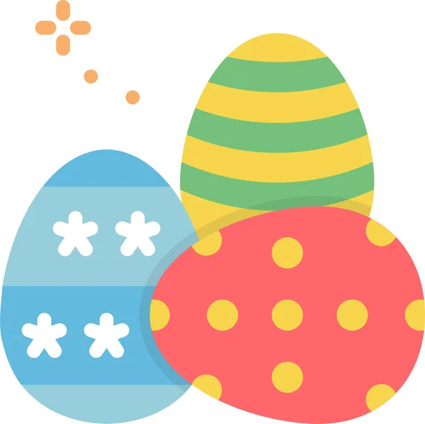 Decorar Los Huevos Pascua Icono Estilo Plano — Vector de stock