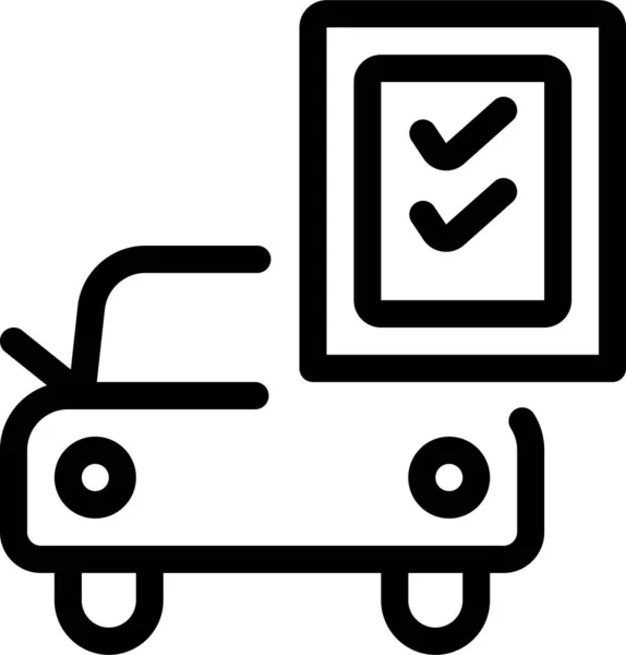 Auto Check Checklist Pictogram Omtrek Stijl — Stockvector