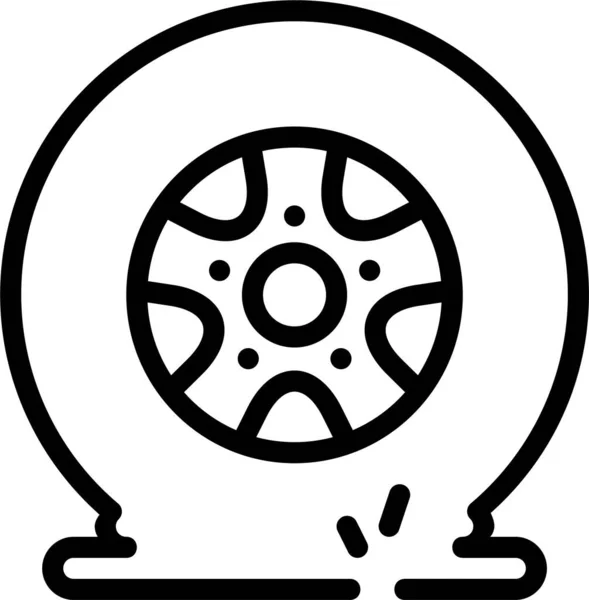 Значок Ремонту Проколу Автомобіля Контурному Стилі — стоковий вектор