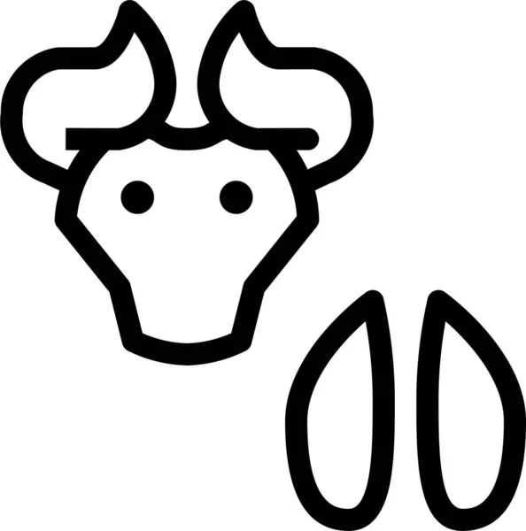 Animals Bovine Bull Icon Outline Style — Stock Vector