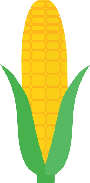 Corn Food Fresh Icon Flat Style — Stock Vector