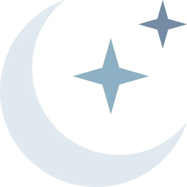Crescente Ícone Lua Islâmica Estilo Plano —  Vetores de Stock